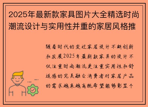 2025年最新款家具图片大全精选时尚潮流设计与实用性并重的家居风格推荐